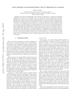 Arxiv:1904.12755V1 [Cond-Mat.Soft] 29 Apr 2019 and Microorganisms As Well As Inanimate Synthetic Parti- Noise Is the Same in Both Frames