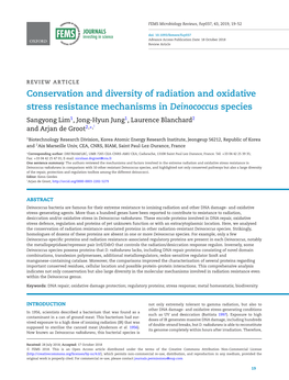 Conservation and Diversity of Radiation and Oxidative Stress Resistance