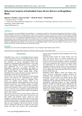 Behavioral Analysis of Embedded Linux Device Drivers on Beaglebone Black