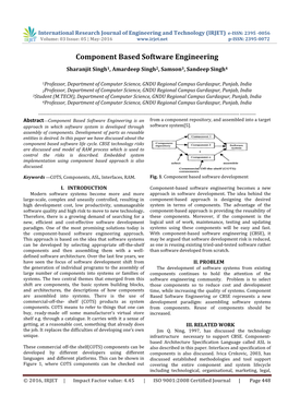 Component Based Software Engineering Sharanjit Singh1, Amardeep Singh2, Samson3, Sandeep Singh4