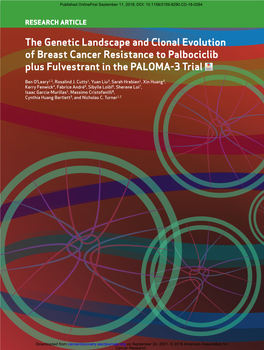 The Genetic Landscape and Clonal Evolution of Breast Cancer Resistance to Palbociclib Plus Fulvestrant in the PALOMA-3 Trial