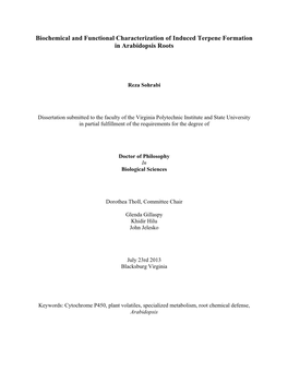 Biochemical and Functional Characterization of Induced Terpene Formation in Arabidopsis Roots