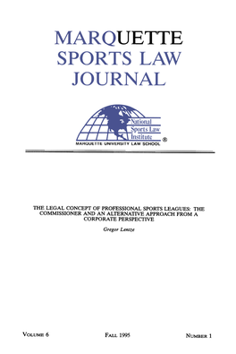 The Legal Concept of Professional Sports Leagues: the Commissioner and an Alternative Approach from a Corporate Perspective