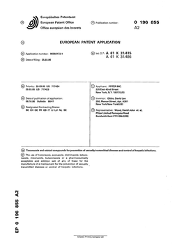 Tioconazole and Related Compounds for Prevention of Sexually Transmitted Diseases and Control of Herpetic Infections