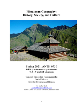 Himalayan Geography: History, Society, and Culture