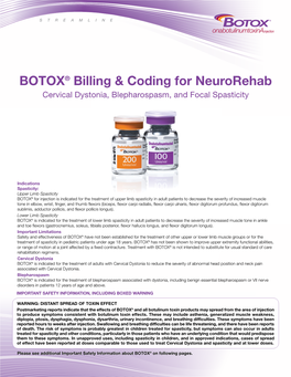 BOTOX® Billing & Coding for Neurorehab