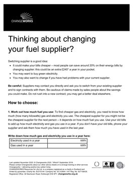 Thinking About Changing Your Fuel Supplier?