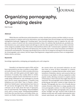 Organizing Pornography, Organizing Desire