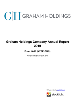 Graham Holdings Company Annual Report 2019