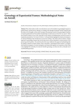 Methodological Notes on Arendt