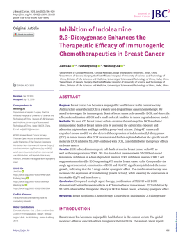 Inhibition of Indoleamine 2,3-Dioxygenase Enhances the Therapeutic Efficacy of Immunogenic Chemotherapeutics in Breast Cancer