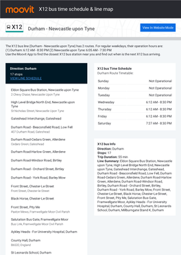 X12 Bus Time Schedule & Line Route