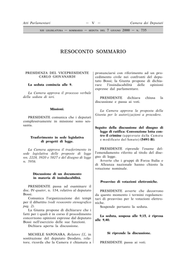 Resoconto Sommario