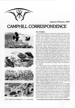Camphill Correspondence January/February 2003