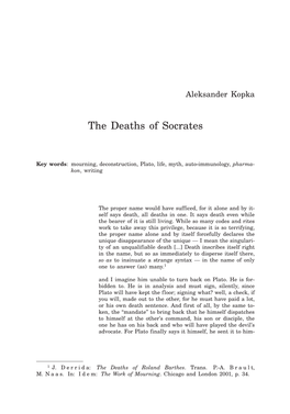 The Deaths of Socrates