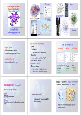 Large Complex Networks: Deterministic Models