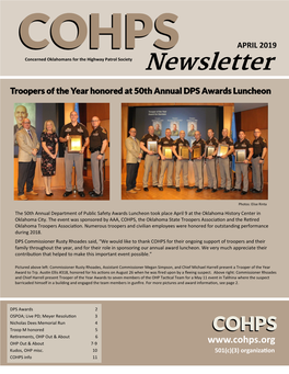 APRIL 2019 Concerned Oklahomans for the Highway Patrol Society Newsletter