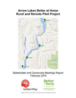 Arrow Lakes “Better at Home” Rural & Remote Pilot Project