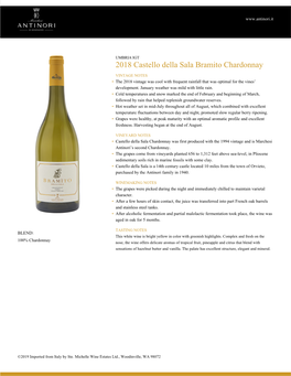 2018 Castello Della Sala Bramito Chardonnay