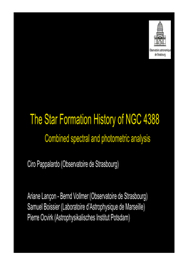 The Star Formation History of NGC 4388 Combined Spectral and Photometric Analysis