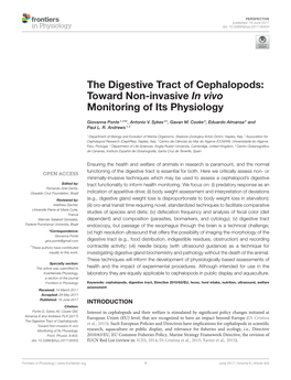 The Digestive Tract of Cephalopods: Toward Non-Invasive in Vivo Monitoring of Its Physiology