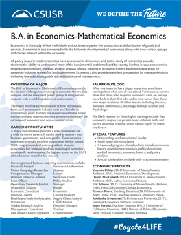 BA in Economics-Mathematical Economics