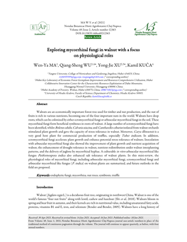 Exploring Mycorrhizal Fungi in Walnut with a Focus on Physiological Roles