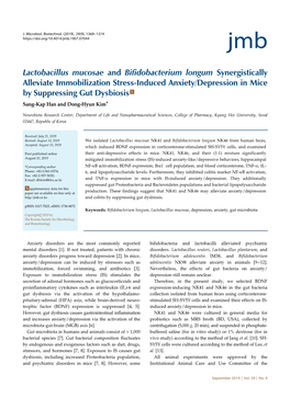 Lactobacillus Mucosae and Bifidobacterium Longum