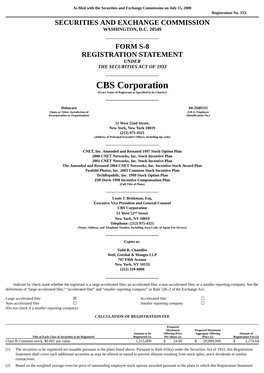 CBS Corporation (Exact Name of Registrant As Specified in Its Charter)