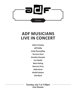 Adf Musicians Live in Concert