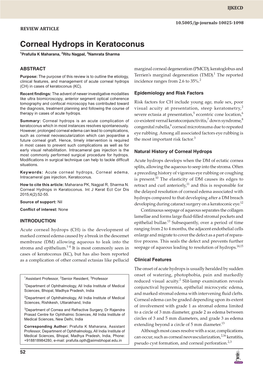 Corneal Hydrops in Keratoconus 1Prafulla K Maharana, 2Ritu Nagpal, 3Namrata Sharma