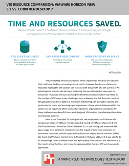 Vdi Resource Comparison: Vmware Horizon View 5.2 Vs. Citrix Xendesktop 7