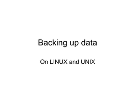 Backing up Data