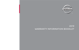 2019 Nissan | Warranty Information Booklet | Nissan