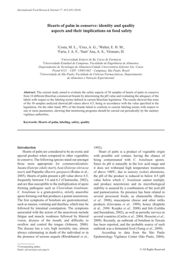 Hearts of Palm in Conserve: Identity and Quality Aspects and Their Implications on Food Safety