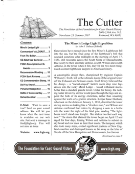 The Cutter the Newsletter Ofthe Foundation for Coast Guard History 5006-236Th Ave