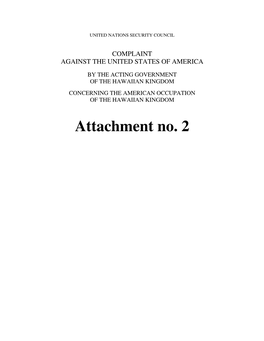 Attachment No. 2 DOMINION of the HAWAIIAN KINGDOM