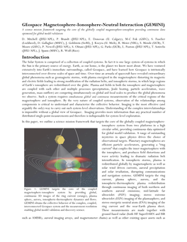 Geospace Magnetosphere-Ionosphere