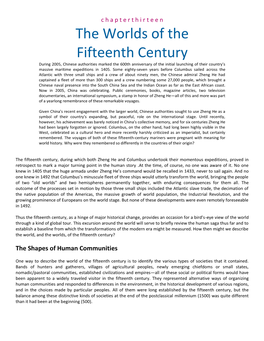 The Worlds of the Fifteenth Century