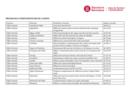 Programa Complementari De Camins