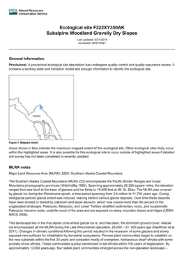 Ecological Site F222XY350AK Subalpine Woodland Gravelly Dry Slopes