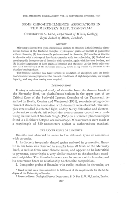 Some Chromite-Ilmenite Associations in The