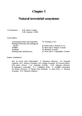 Chapter 3 Natural Terrestrial Ecosystems