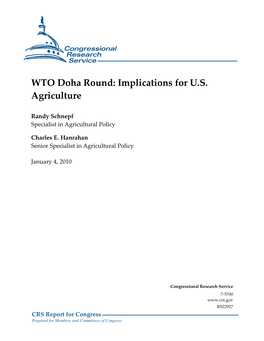 WTO Doha Round: Implications for U.S