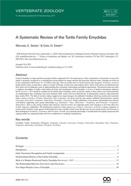 A Systematic Review of the Turtle Family Emydidae