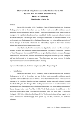 Short Term Floods Mitigation Measures After Thailand Floods 2011 by Assoc