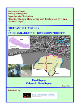 Government of Nepal Ministry of Irrigation Department of Irrigation Planning Design Monitoring and Evaluation Division Jawlakhel, Lalitpur