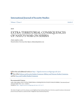 Extra-Territorial Consequences of Nato's