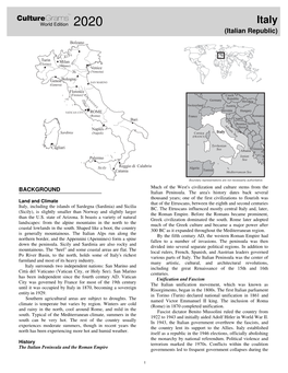 Culturegramstm World Edition 2020 Italy (Italian Republic)