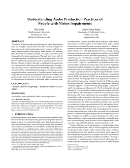Understanding Audio Production Practices of People with Vision Impairments